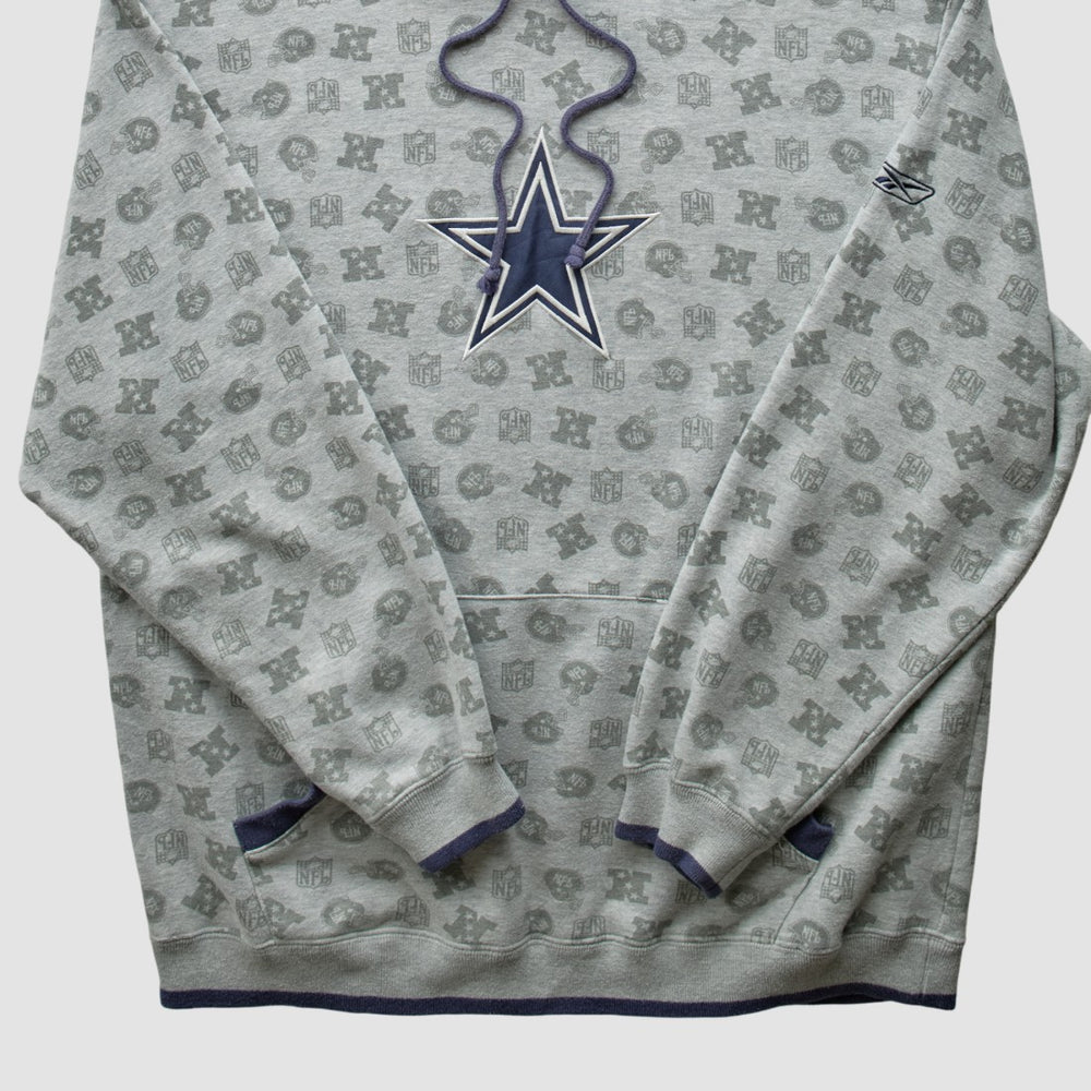 Denver Broncos Reebok 2010s Hooded Pullover Sweatshirt - Heather Gray Vintage - Fanatics