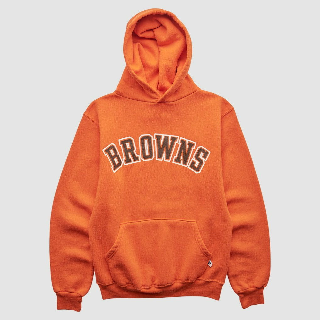 Cleveland Browns Russell 90s Hooded Pullover Sweatshirt - Orange Vintage - Fanatics