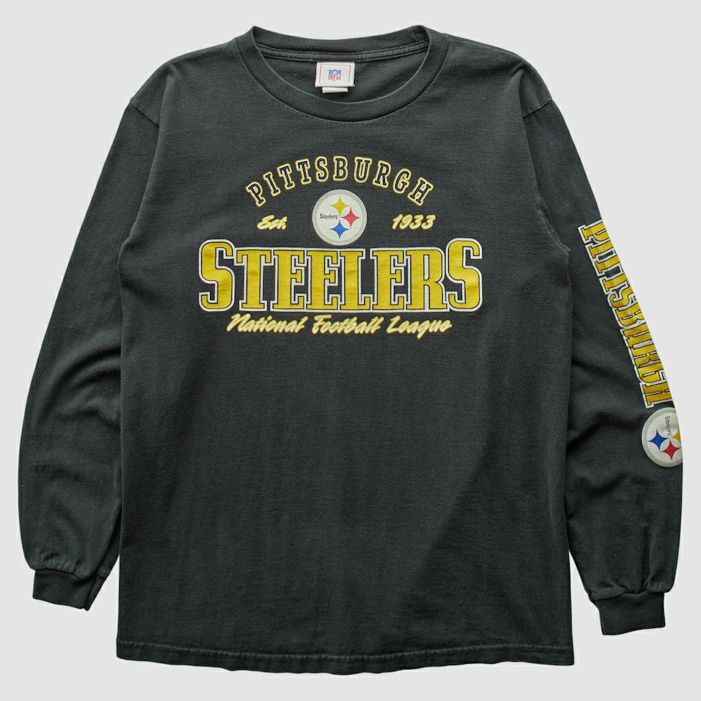Pittsburgh Steelers NFL 2000s Long Sleeve T-shirt - Charcoal Vintage - Fanatics