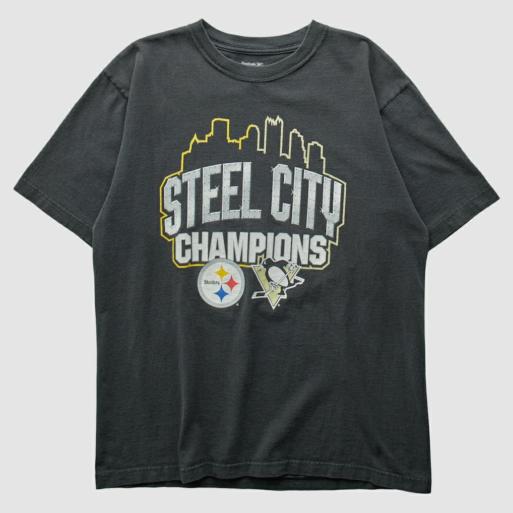 Pittsburgh Steelers Reebok 2009 T-shirt - Charcoal Vintage - Fanatics