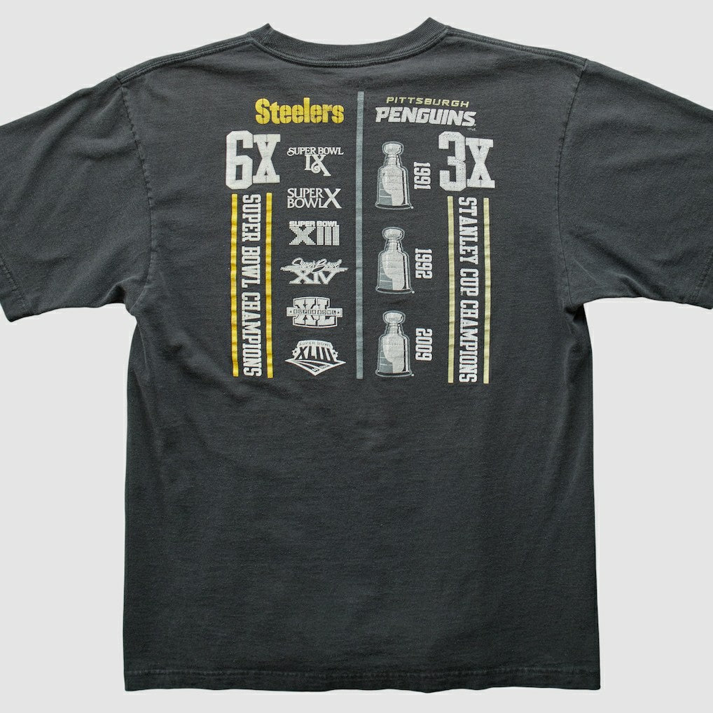 Pittsburgh Steelers Reebok 2009 T-shirt - Charcoal Vintage - Fanatics
