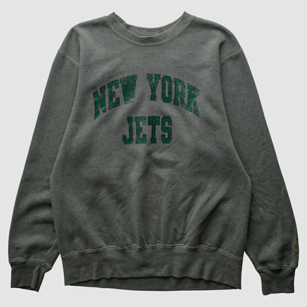 New York Jets Champion 2000s Pullover Sweatshirt - Charcoal Vintage - Fanatics