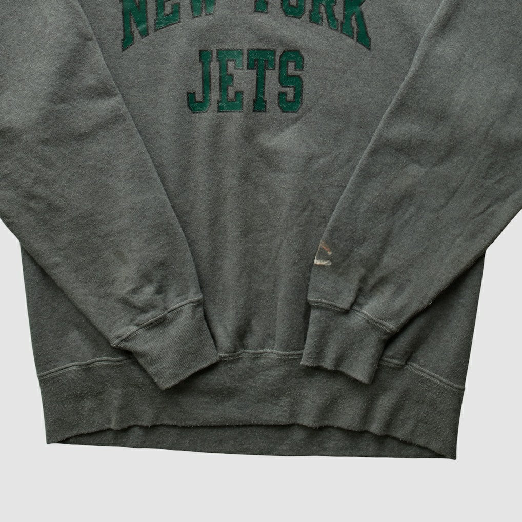 New York Jets Champion 2000s Pullover Sweatshirt - Charcoal Vintage - Fanatics