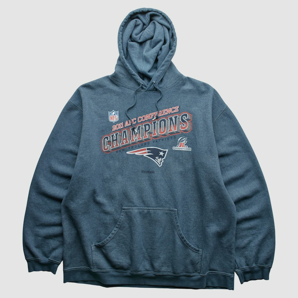 New England Patriots Reebok 2011 Hooded Pullover Sweatshirt - Blue Vintage - Fanatics