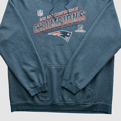 New England Patriots Reebok 2011 Hooded Pullover Sweatshirt - Blue Vintage - Fanatics