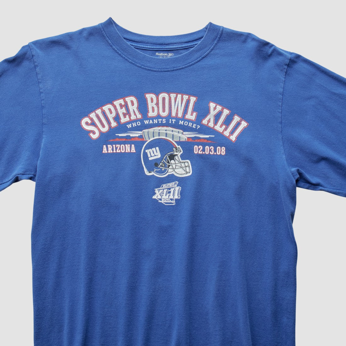 New York Giants Reebok 2008 Long Sleeve T-shirt - Blue Vintage - Fanatics