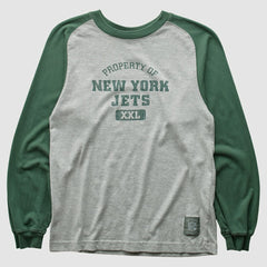 New York Jets Grid Iron 2000s Long Sleeve T-shirt - Gray Vintage - Fanatics