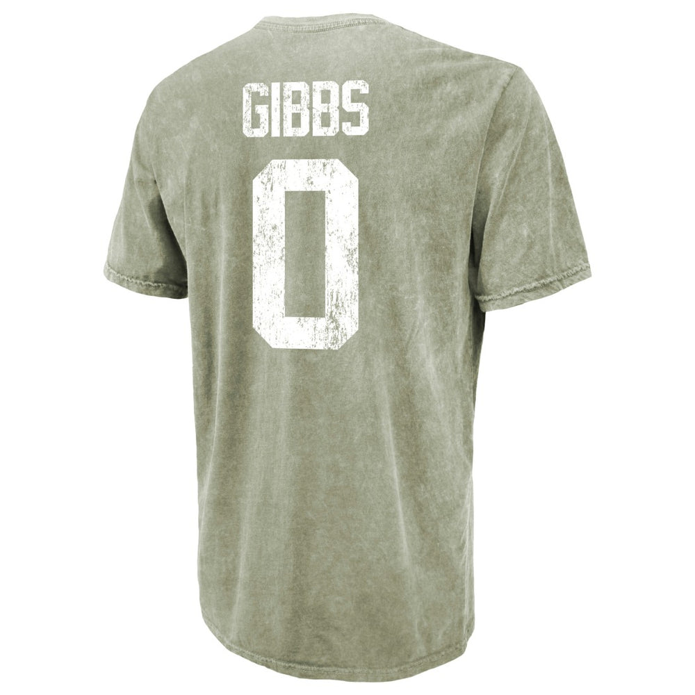Jahmyr Gibbs Detroit Lions Majestic Threads Mineral Wash Name & Number T-Shirt - Moss Green - NFL