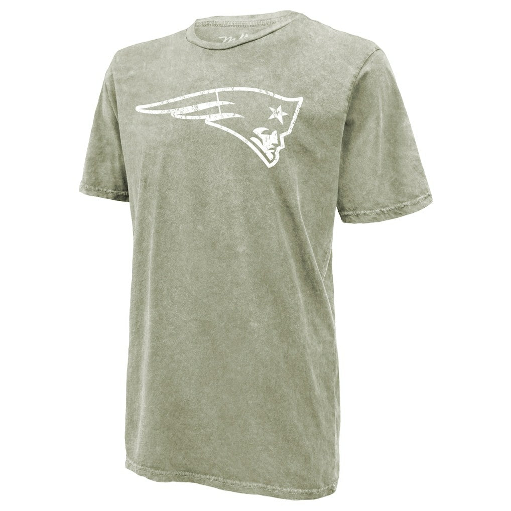 Drake Maye New England Patriots Majestic Threads Mineral Wash Name & Number T-Shirt - Moss Green - NFL