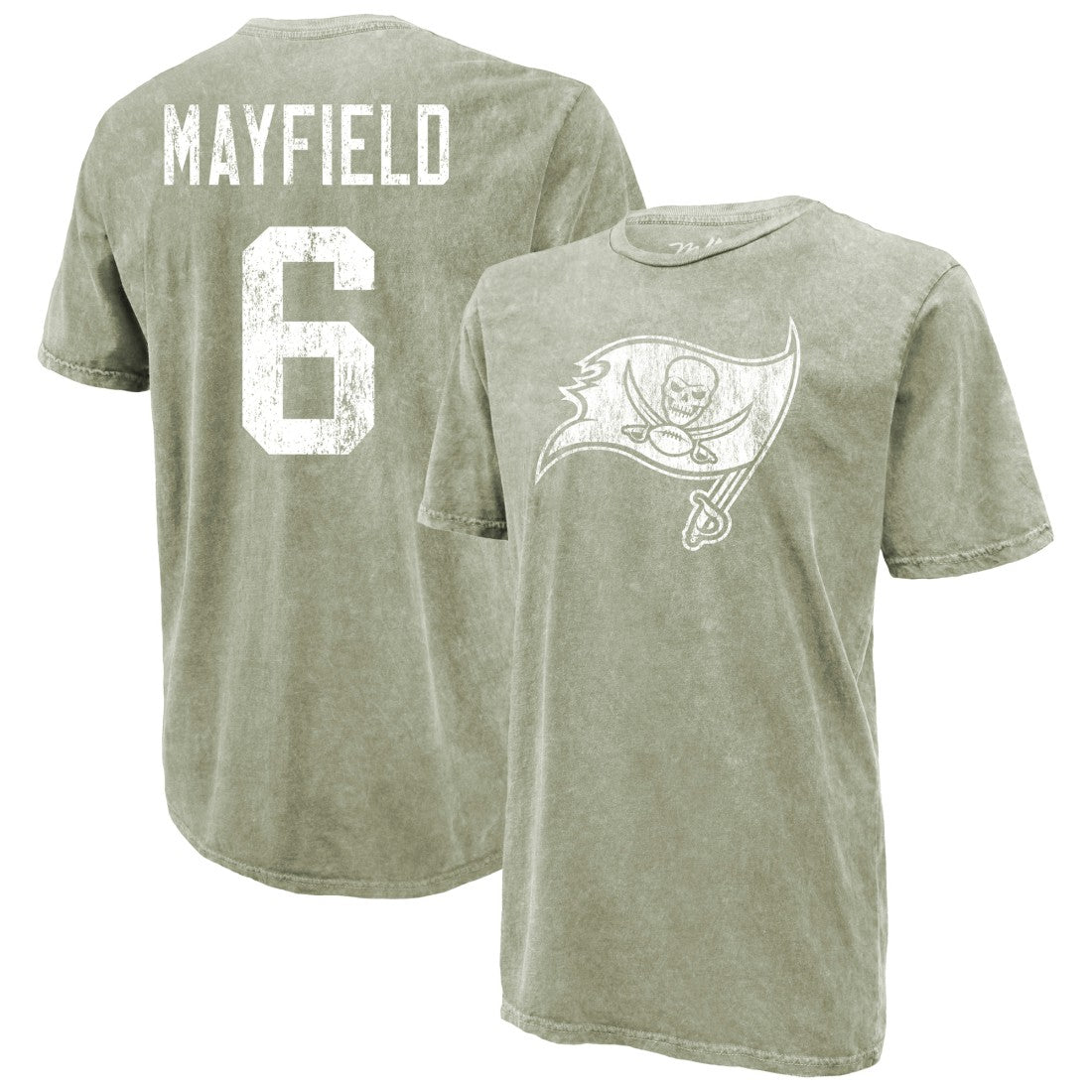 Baker Mayfield Tampa Bay Buccaneers Majestic Threads Mineral Wash Name & Number T-Shirt - Moss Green - NFL