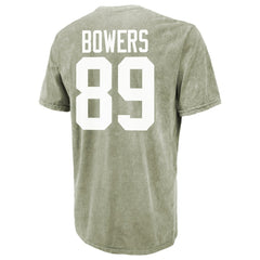 Brock Bowers Las Vegas Raiders Majestic Threads Mineral Wash Name & Number T-Shirt - Moss Green - NFL