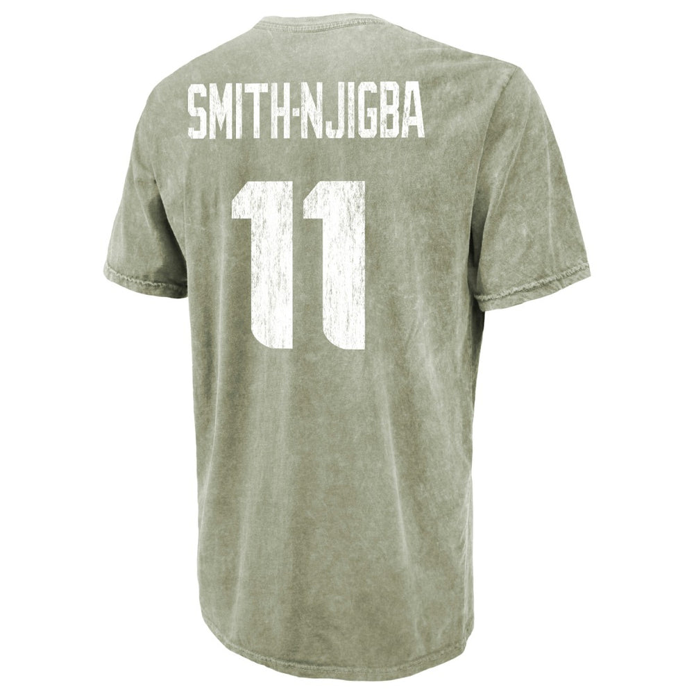 Jaxon Smith-Njigba Seattle Seahawks Majestic Threads Mineral Wash Name & Number T-Shirt - Moss Green - NFL