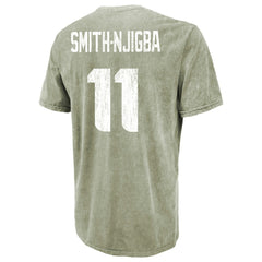 Jaxon Smith-Njigba Seattle Seahawks Majestic Threads Mineral Wash Name & Number T-Shirt - Moss Green - NFL