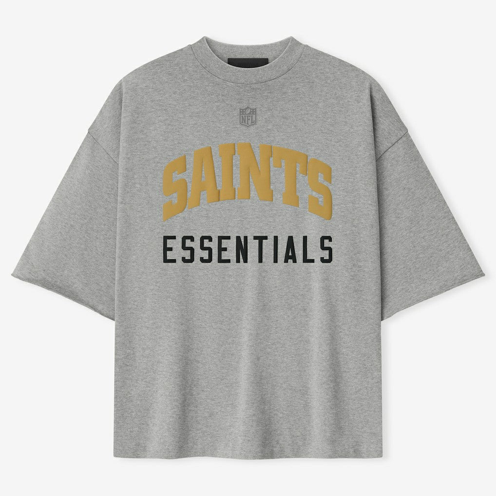 New Orleans Saints Fear of God x NFL Unisex 3/4-Sleeve T-Shirt - Heather Gray - NFL