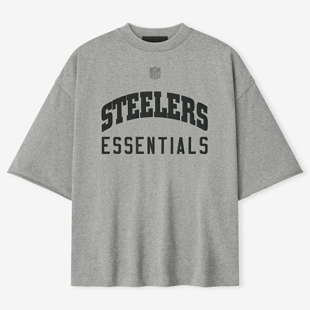 Pittsburgh Steelers Fear of God x NFL Unisex 3/4-Sleeve T-Shirt - Heather Gray - NFL