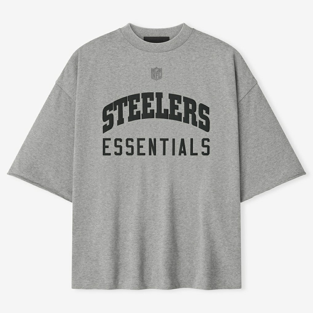 Pittsburgh Steelers Fear of God x NFL Unisex 3/4-Sleeve T-Shirt - Heather Gray - NFL