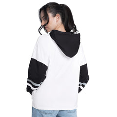 San Antonio Spurs G-III 4Her by Carl Banks Women's Key Player Oversized Hooded Long Sleeve T-Shirt White/Black