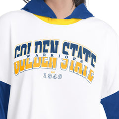 Golden State Warriors G-III 4Her by Carl Banks Women's Key Player Oversized Hooded Long Sleeve T-Shirt White/Royal