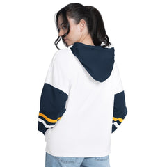 Indiana Pacers G-III 4Her by Carl Banks Women's Key Player Oversized Hooded Long Sleeve T-Shirt White/Navy