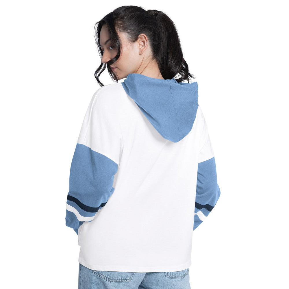 Memphis Grizzlies G-III 4Her by Carl Banks Women's Key Player Oversized Hooded Long Sleeve T-Shirt White/Blue