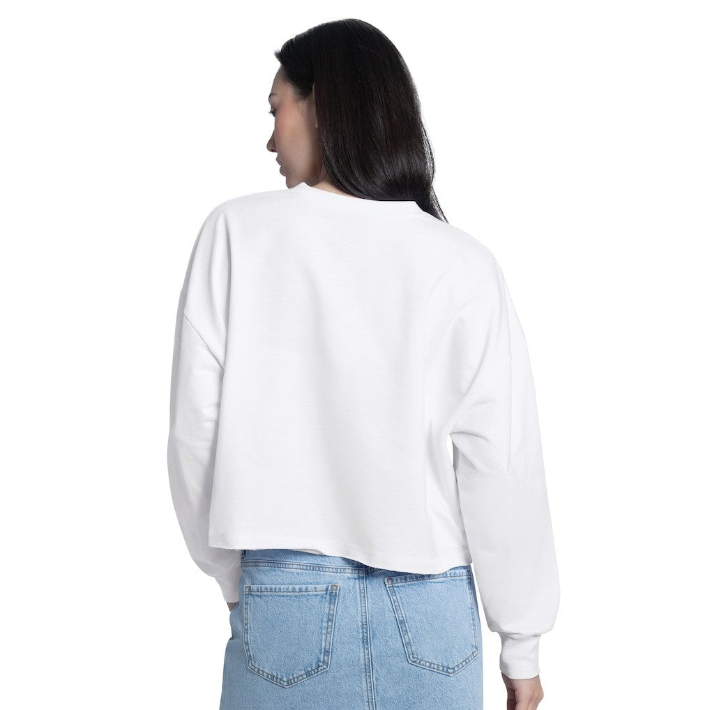 San Antonio Spurs G-III 4Her by Carl Banks Women's Bleachers Cropped French Terry Sweatshirt White