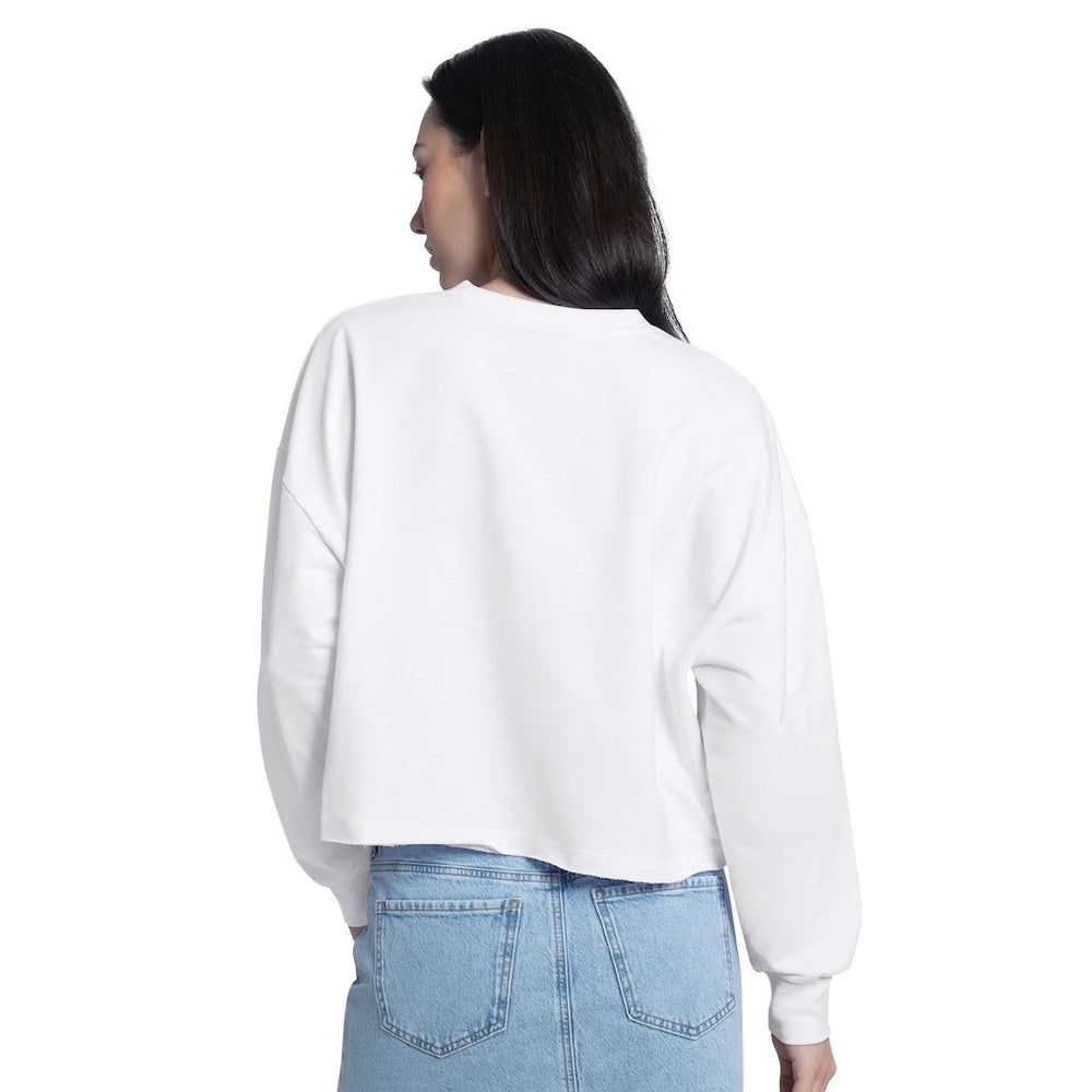 Dallas Mavericks G-III 4Her by Carl Banks Women's Bleachers Cropped French Terry Sweatshirt White