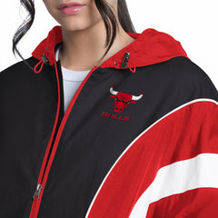 Chicago Bulls G-III 4Her by Carl Banks Women's Quarterback Lightweight Oversized Full-Zip Jacket Red/Black