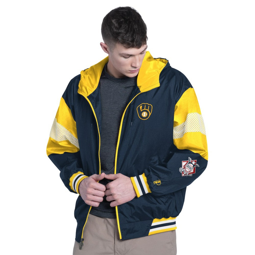 Milwaukee Brewers Pro Player Legacy Lightweight Full-Zip Hooded Jacket Online