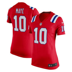 Drake Maye New England Patriots Women's Alternate Game Jersey - Red - Nike