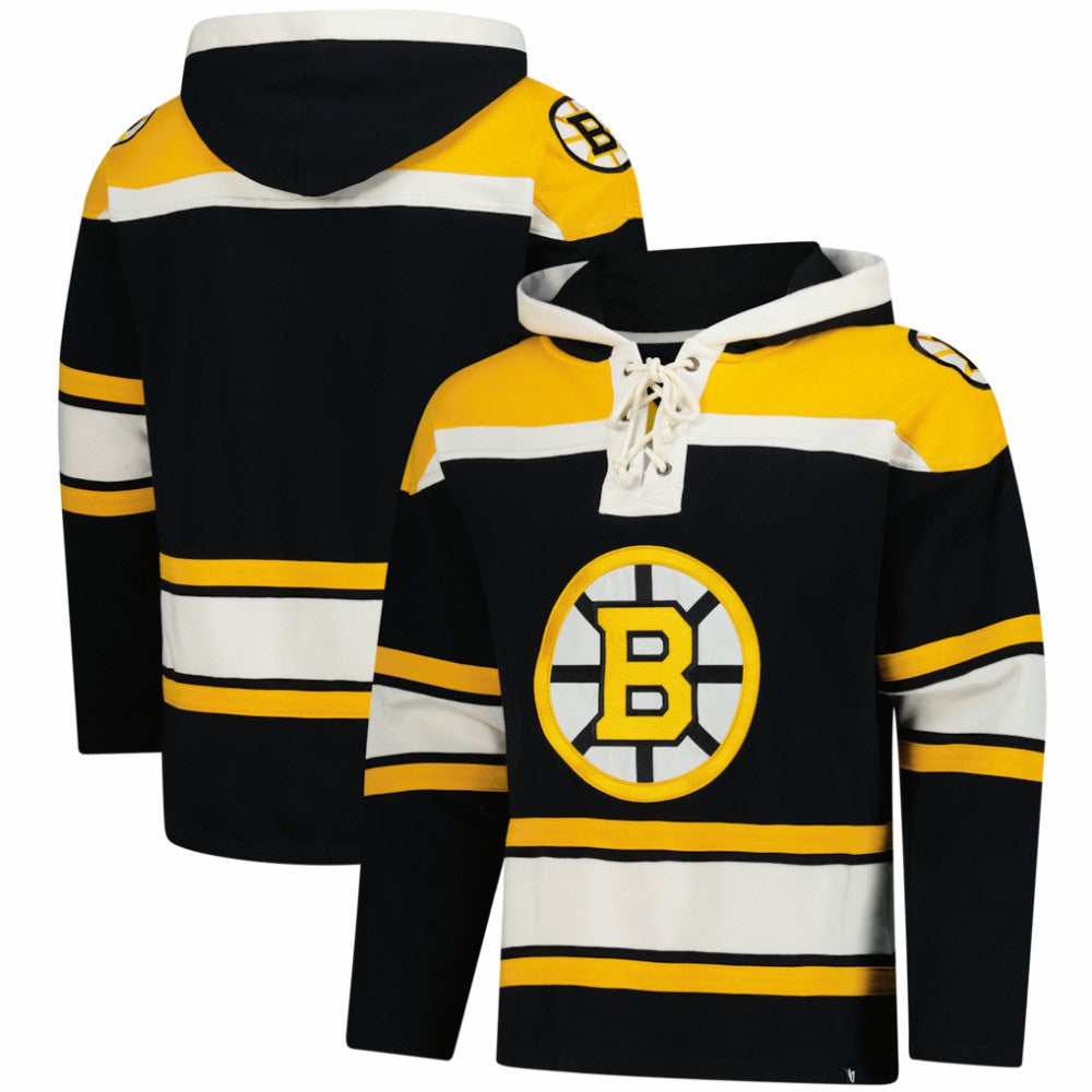 Boston Bruins '47 Superior Lacer Hoodie - Black | 47 brand Clearance