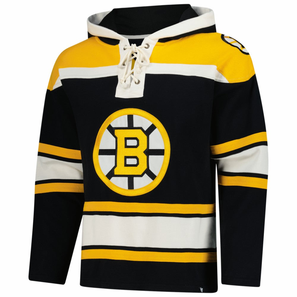 Boston Bruins '47 Superior Lacer Hoodie - Black | 47 brand Clearance