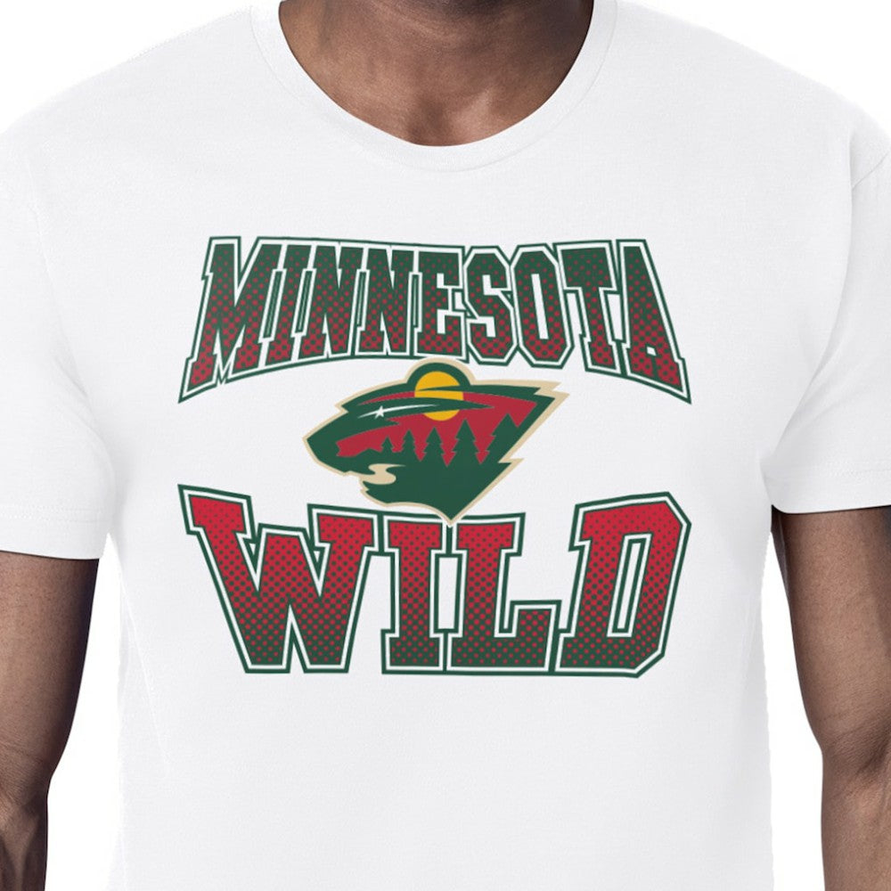 Minnesota Wild Starter Comic Style Team Graphic T-Shirt - White | NHL Lifestyle