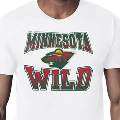Minnesota Wild Starter Comic Style Team Graphic T-Shirt - White | NHL Lifestyle