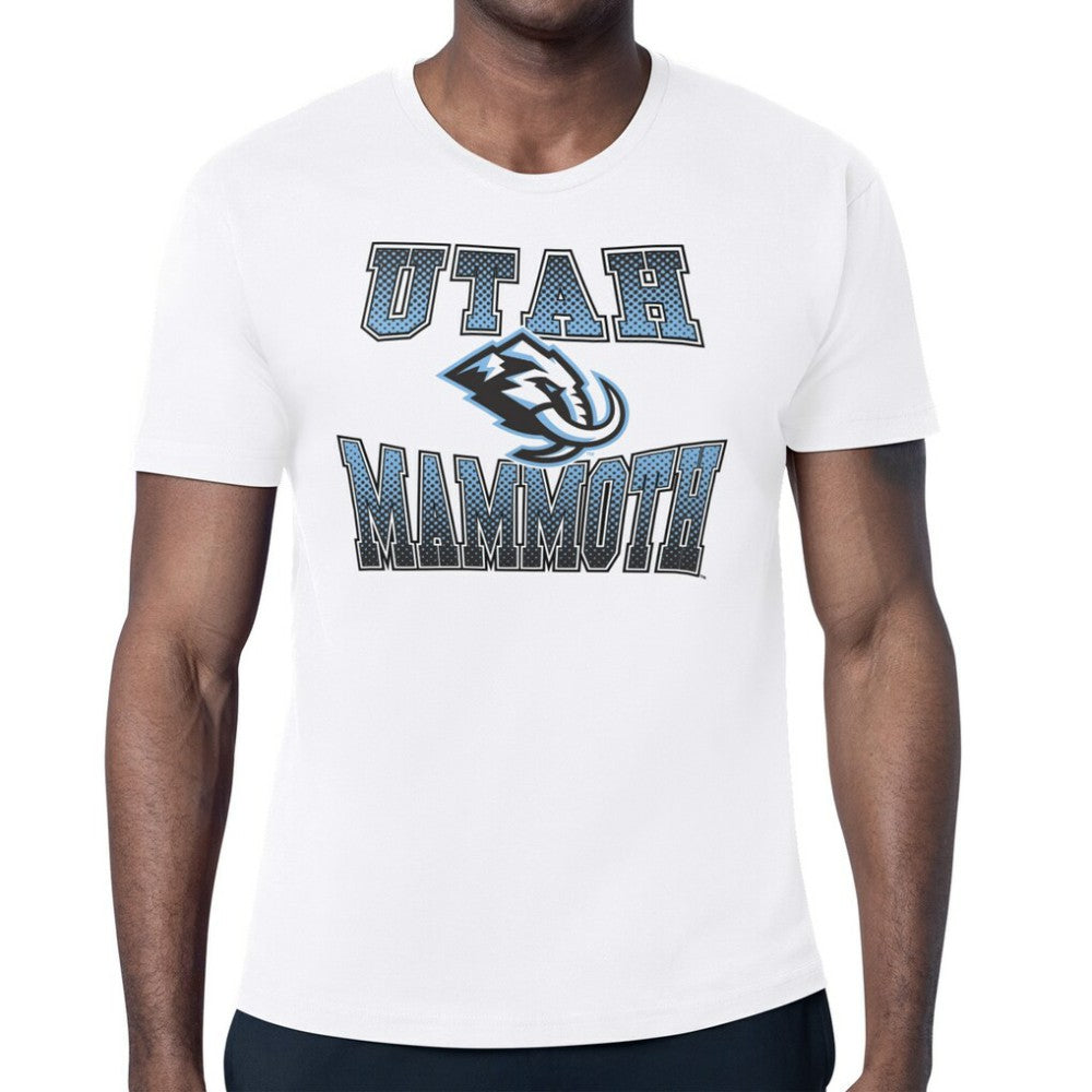 Utah Mammoth Starter Comic Style Team Graphic T-Shirt - White | NHL Lifestyle