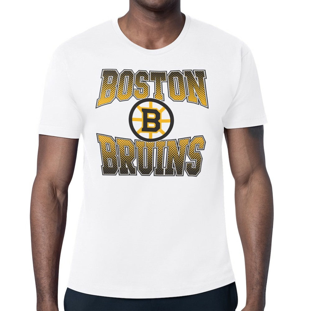 Boston Bruins Starter Comic Style Team Graphic T-Shirt - White | NHL Lifestyle
