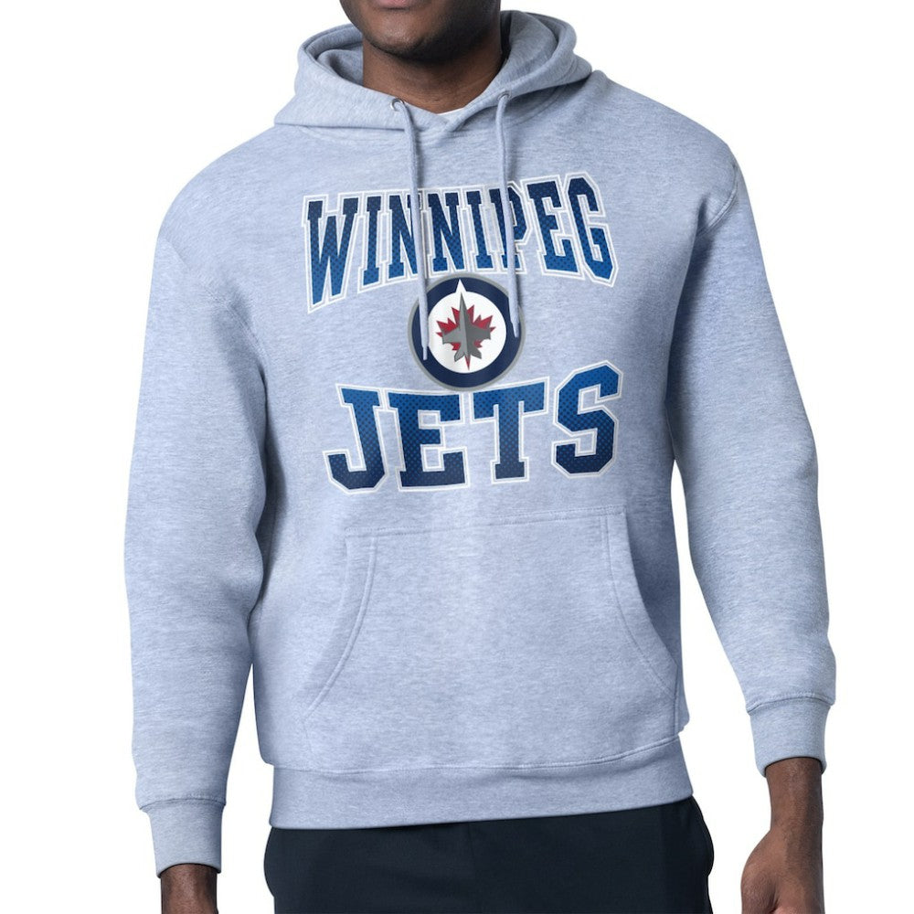 Winnipeg Jets Starter Comic Style Team Graphic Hoodie - Gray | NHL Clearance