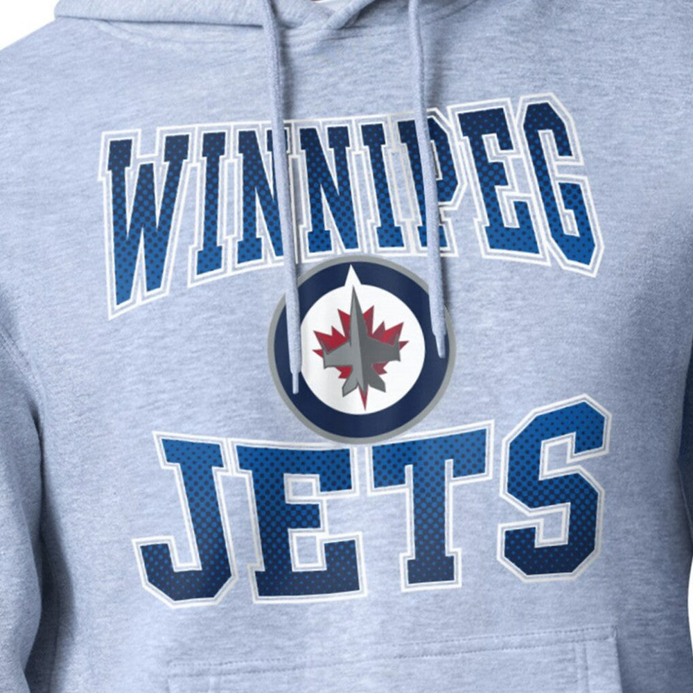 Winnipeg Jets Starter Comic Style Team Graphic Hoodie - Gray | NHL Clearance