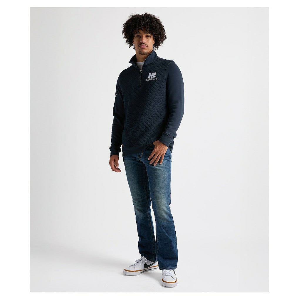 Charles River x New England Patriots Franconia Quilted Quarter-Zip Sweatshirt - Navy - NFL