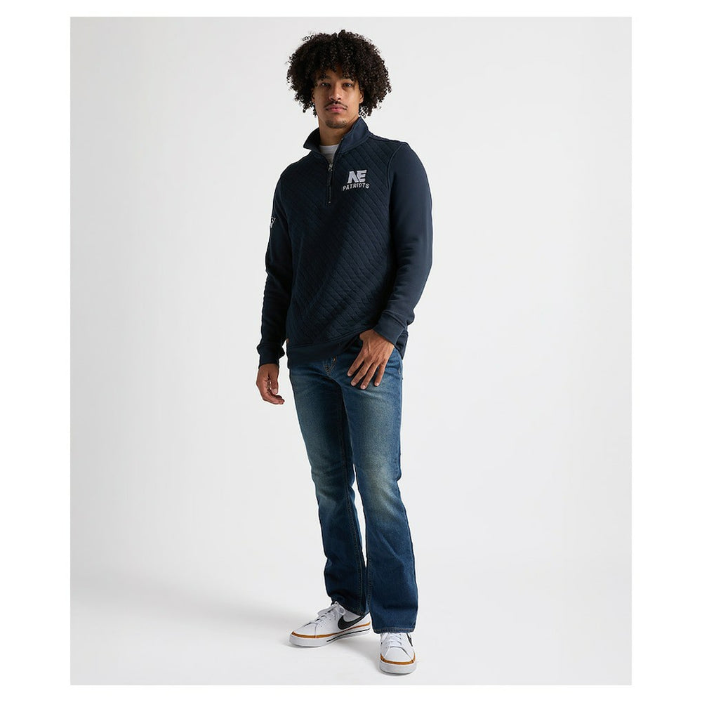 Charles River x New England Patriots Franconia Quilted Quarter-Zip Sweatshirt - Navy - NFL