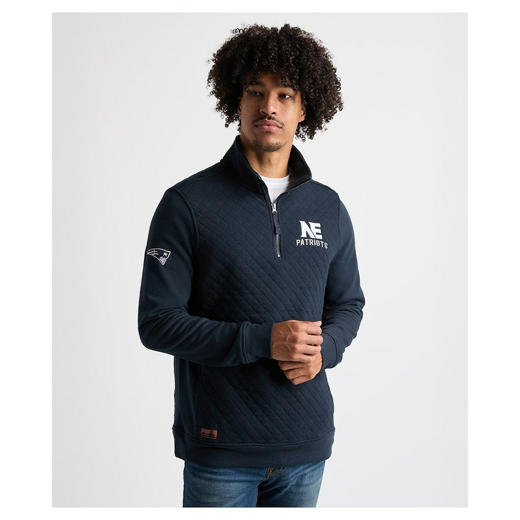 Charles River x New England Patriots Franconia Quilted Quarter-Zip Sweatshirt - Navy - NFL
