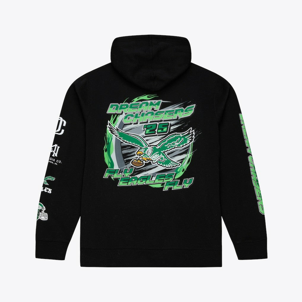 Philadelphia Eagles Dream Chasers Fly Hoodie - Black - Mitchell & Ness