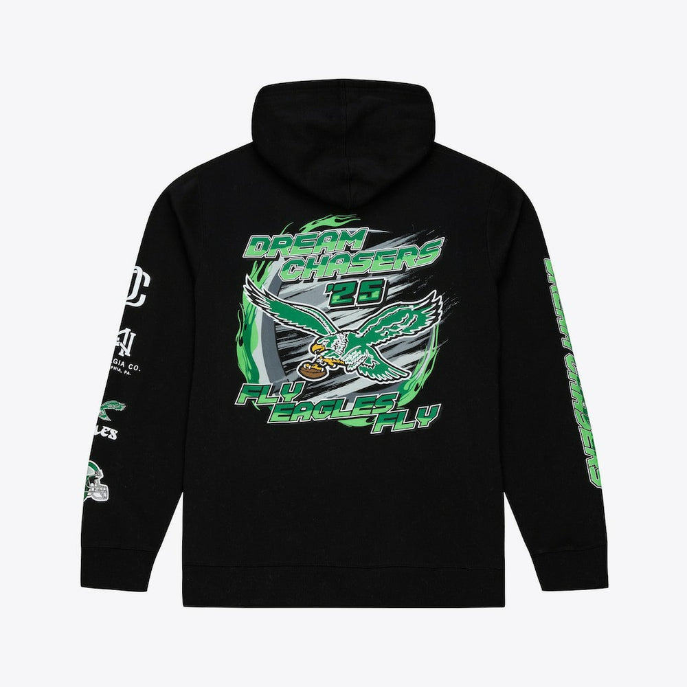 Philadelphia Eagles Dream Chasers Fly Hoodie - Black - Mitchell & Ness