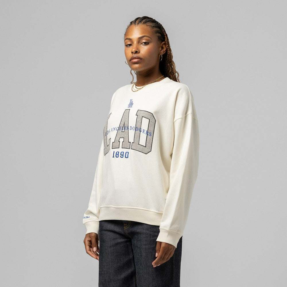 Los Angeles Dodgers Mitchell & Ness Women's Premium Crewneck Sweatshirt Outlet