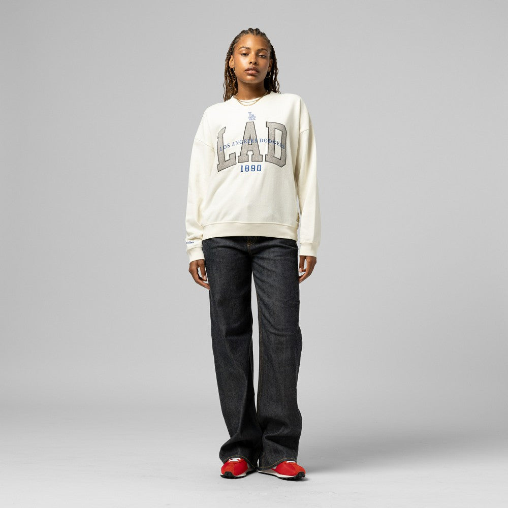 Los Angeles Dodgers Mitchell & Ness Women's Premium Crewneck Sweatshirt Outlet
