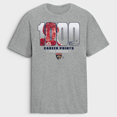 Brad Marchand Florida Panthers 1,000 Career Points Legacy T-Shirt - Gray | NHL Lifestyle