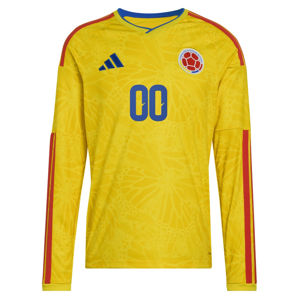 Adidas - Colombia National Team FIFA x World Cup 2026 Home Replica Long Sleeve Custom Jersey - Yellow