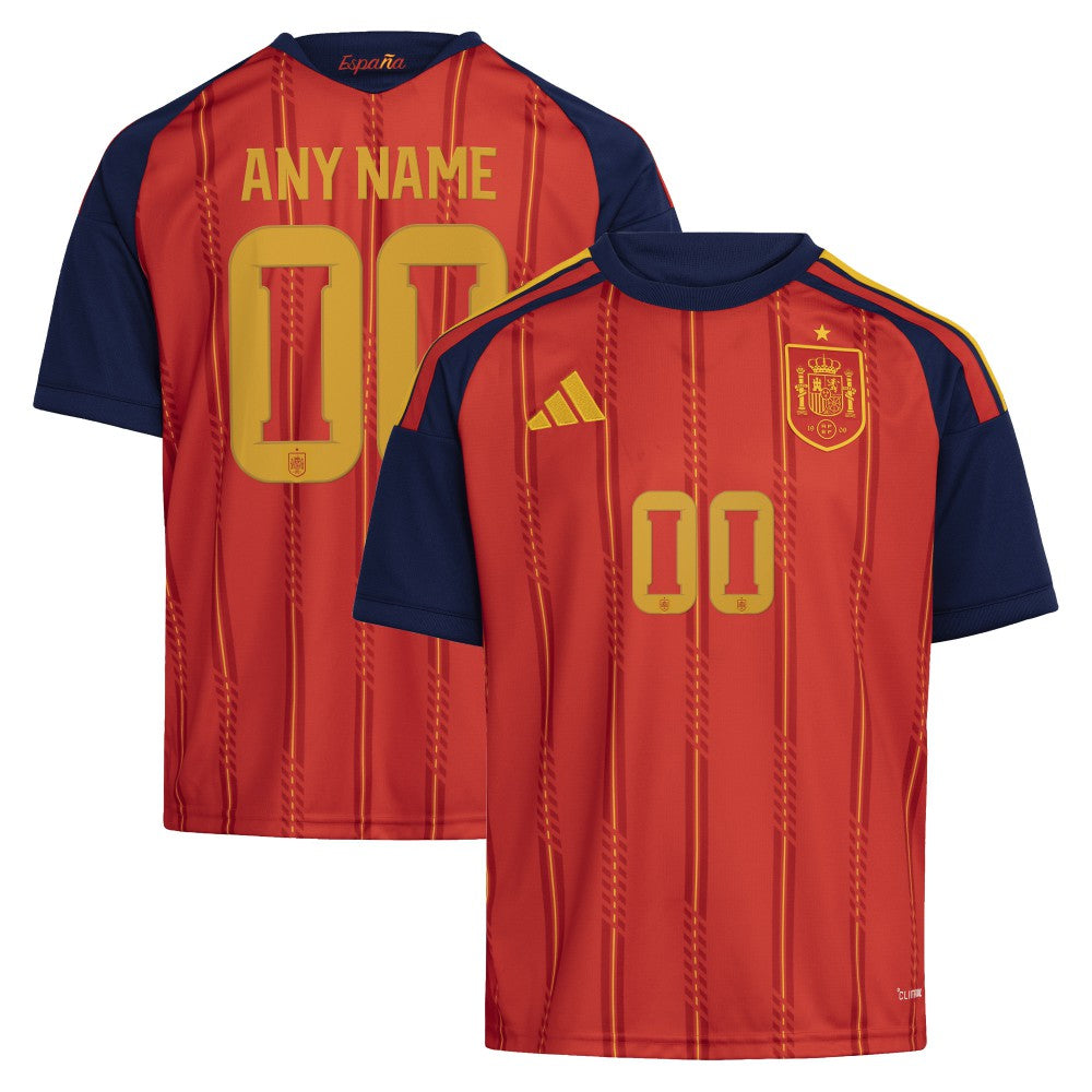 Adidas - Spain National Team Youth FIFA x World Cup 2026 Home Replica Custom Jersey - Red