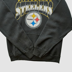 Pittsburgh Steelers 90s Hooded Pullover Sweatshirt - Black Vintage - Fanatics