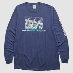 Miami Dolphins 2000s Long Sleeve T-shirt - Navy Vintage - Fanatics