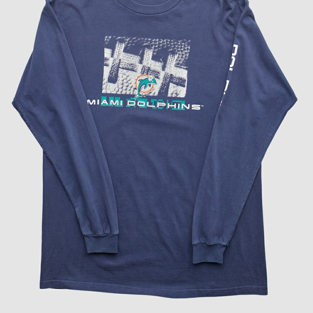Miami Dolphins 2000s Long Sleeve T-shirt - Navy Vintage - Fanatics
